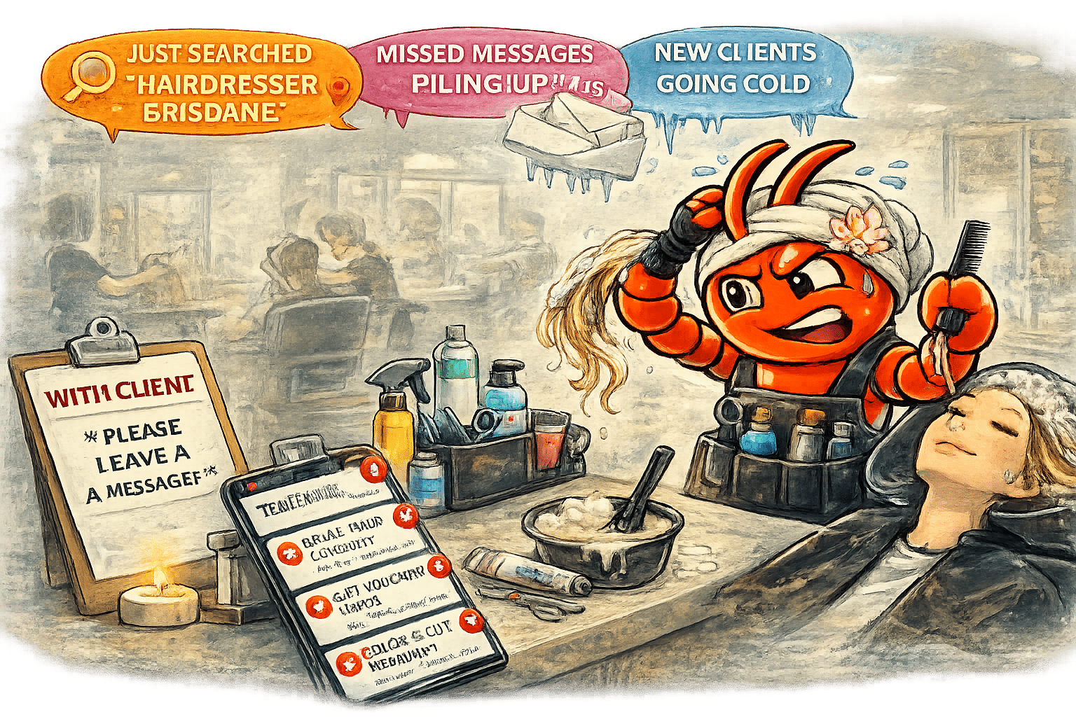 AI agents for Sydney hair salons - New Client Enquiries Go Cold While You&rsquo;re Behind the Chair