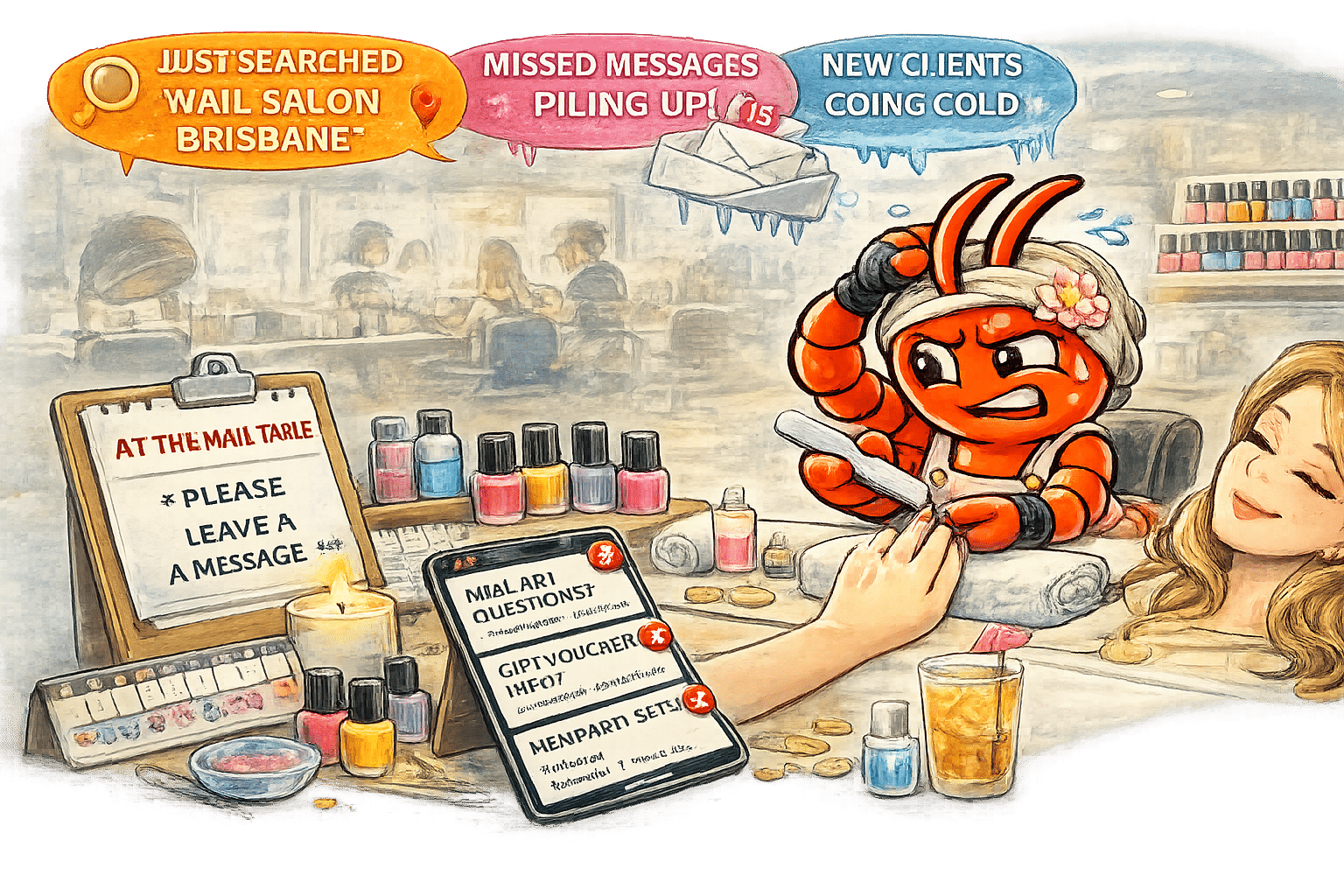 AI agents for Sydney nail salons - New Client Enquiries Go Cold While You&rsquo;re at the Nail Table
